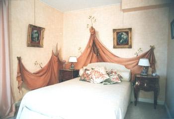 Draped headboard